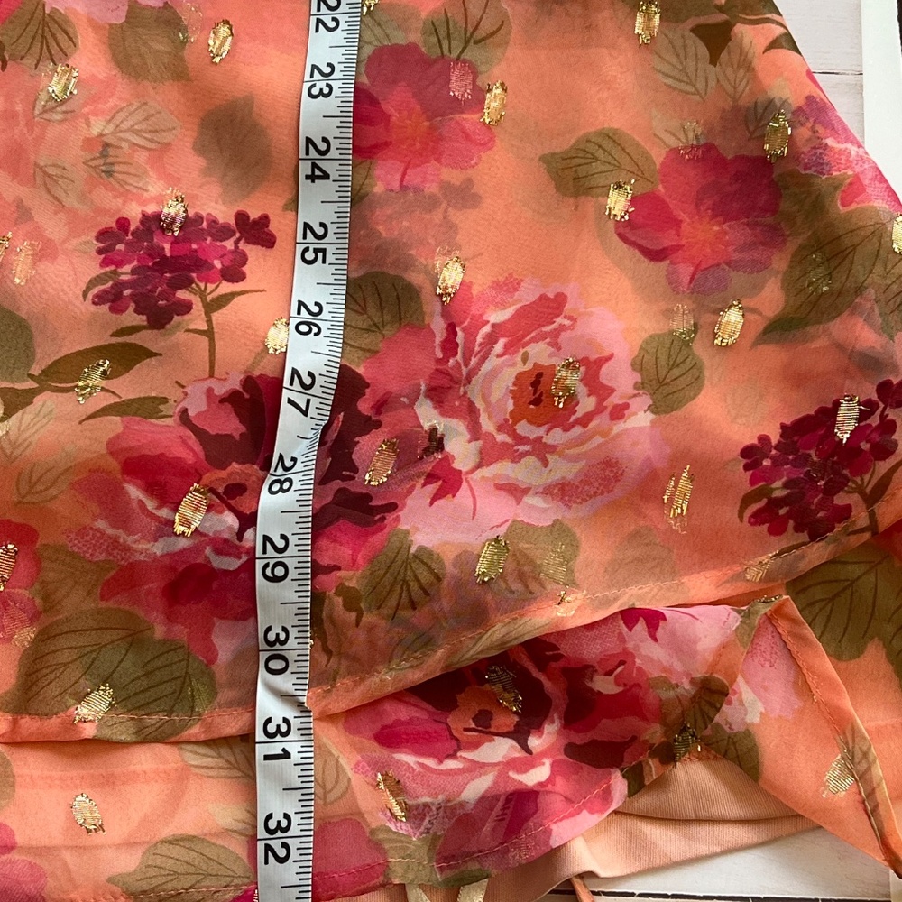 NWT Rahi Florence Print Pink/Peach Floral Cut Out Mini Dress Women's size Medium - Picture 10 of 10